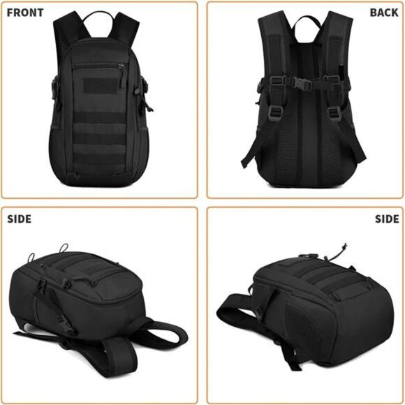 HUNTVP Tactical Mini Backpack MOLLE Military Daypack Hiking Gear 10L - Picture 3 of 7